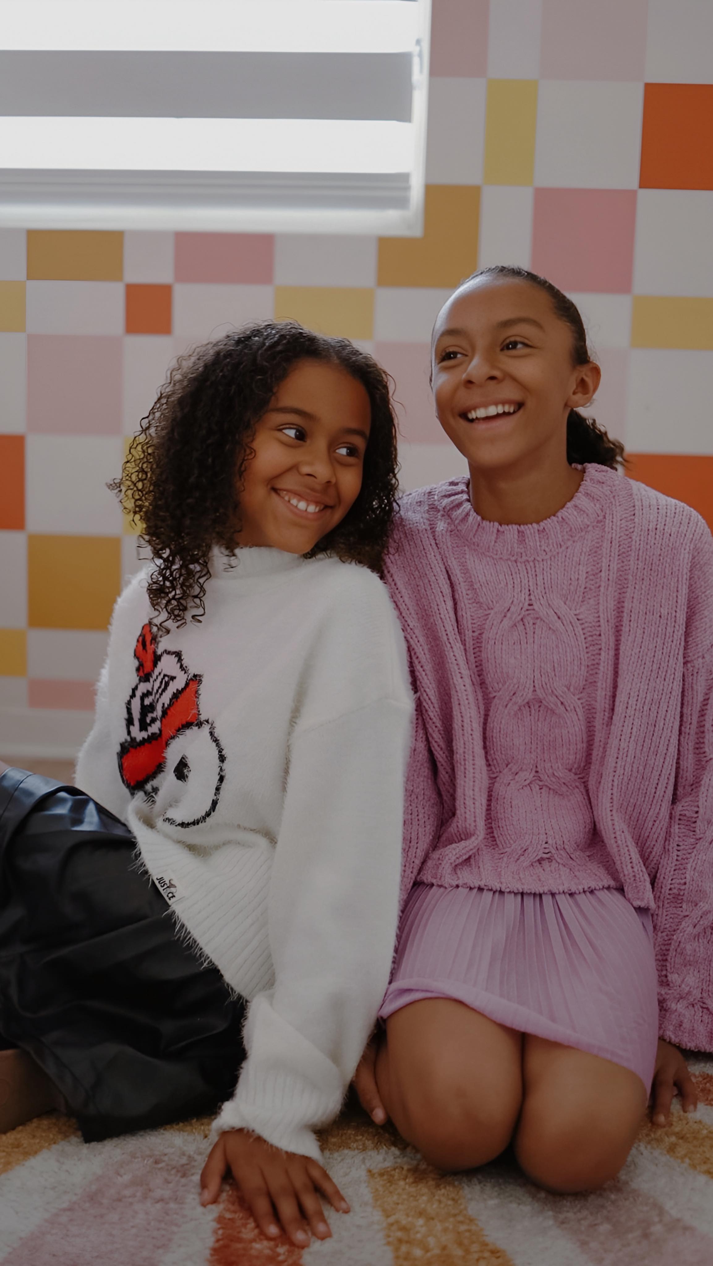 Instagram post by @jetplanemommy for Justice. Caption reads: #ad From cozy mornings to sparkly style swaps. My....