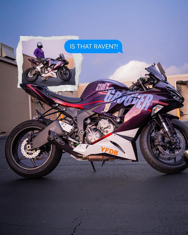 Instagram post by @abzute for Monster Fairings. Caption reads: This song is literally Raven rn… “SHE LOOOVESS THE....