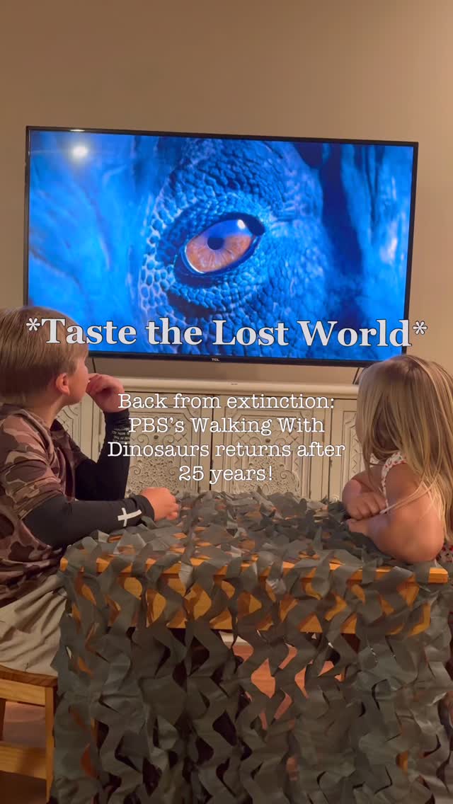 Instagram post by @jess_kenyon_ for PBS. Caption reads: #PBSPartner After 25 years… it’s BACK! 🦖 We [...].