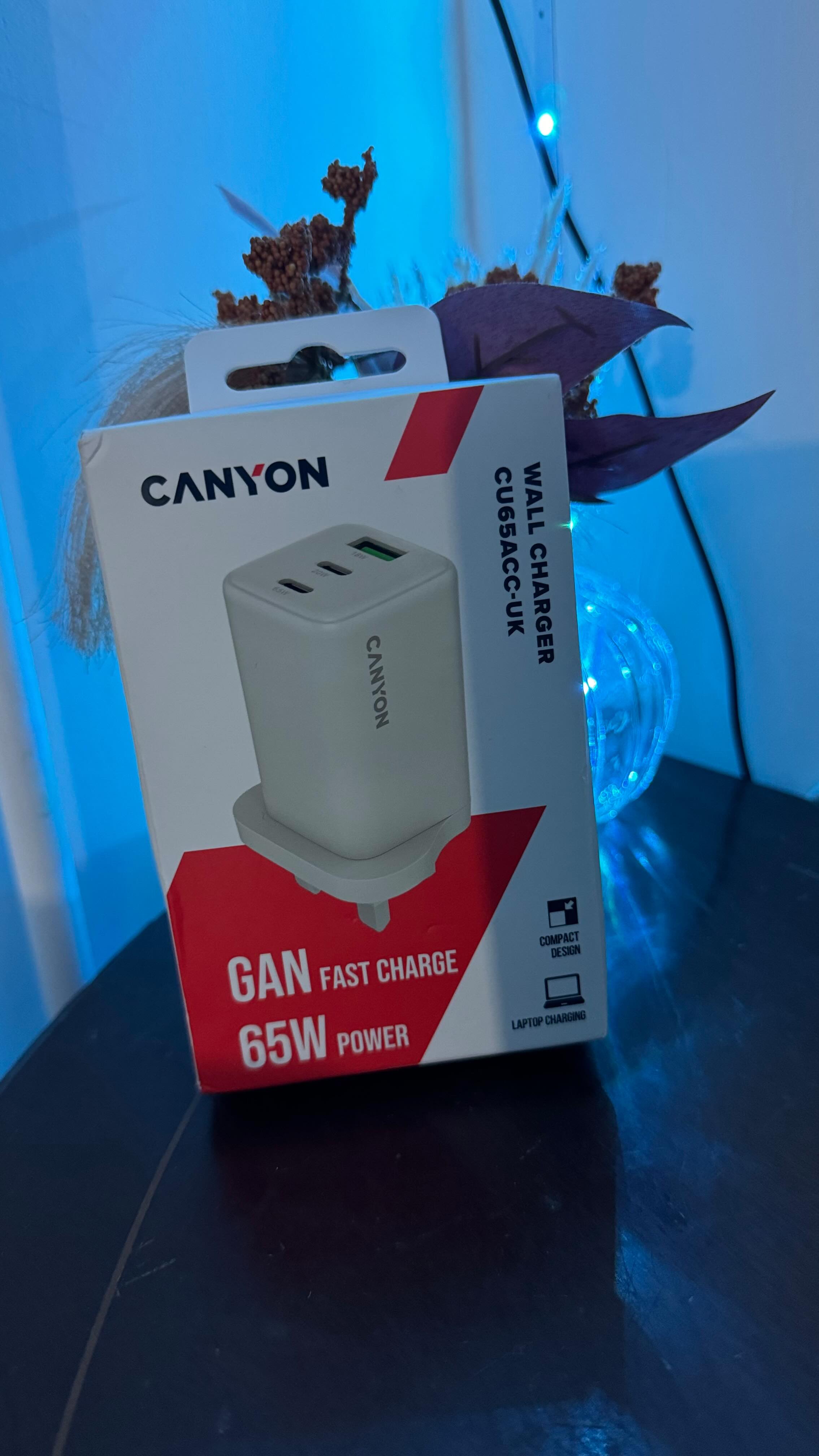 Instagram post by @ibaad_and_family for Ryman. Caption reads: ||AD|| CANYON WALL CHARGER 

This 65W adapter is....