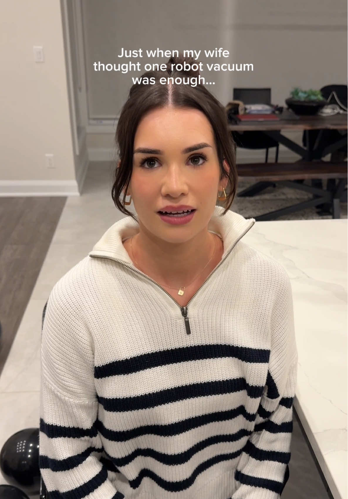 TikTok post by @wolfietok for Roborock. Caption reads: floors gonna be so clean you can eat off em 😋....