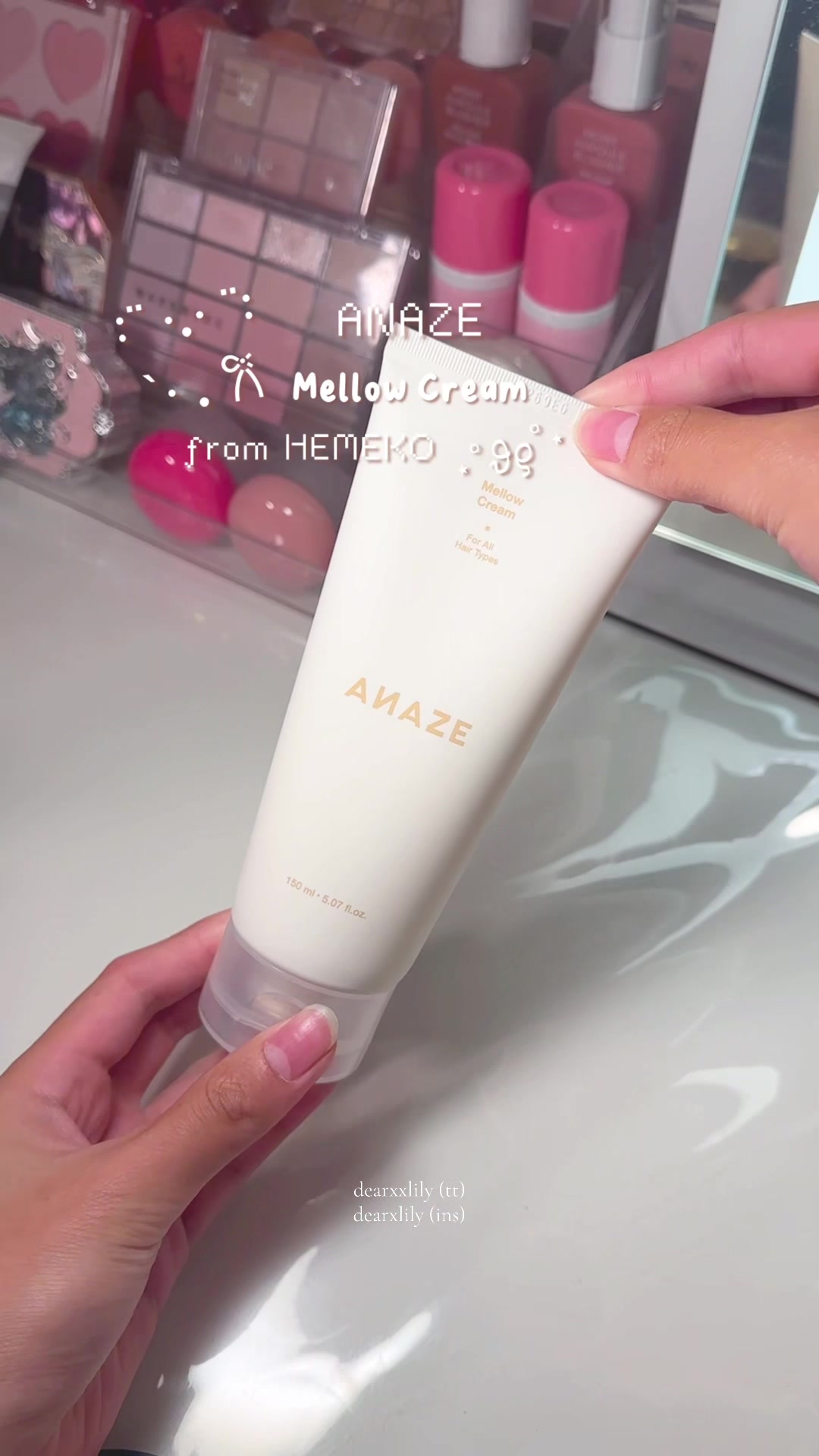 TikTok post by @dearxxlily for HEMEKO. Caption reads: [...] So far i like it Anaze Mellow Cream @HEMEKO....