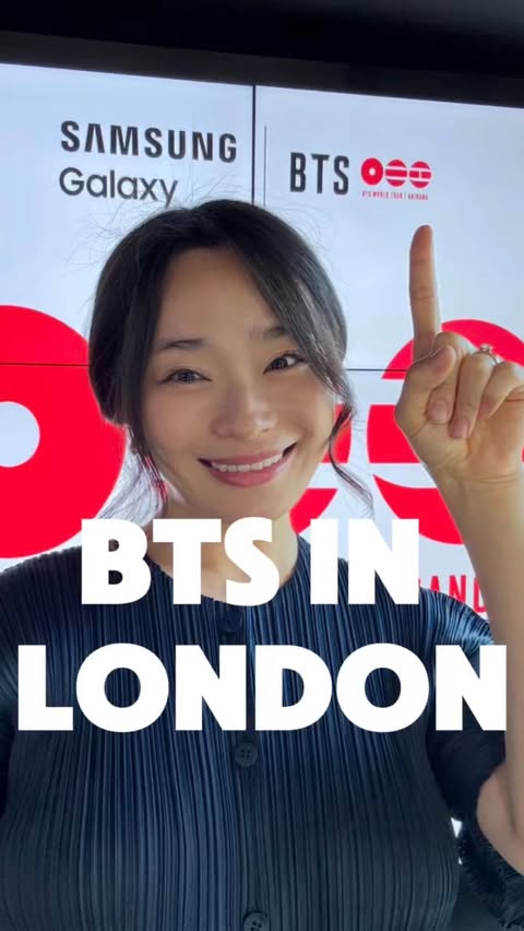 Instagram post by @verybritishkorean for Samsung Mobile. Caption reads: AD | BTS, the K-pop icons, are coming to London on....