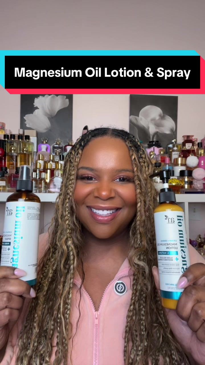 TikTok post by @kiamorgan for artnaturals. Caption reads: [...] #magnesiumoillotion @artnaturals.