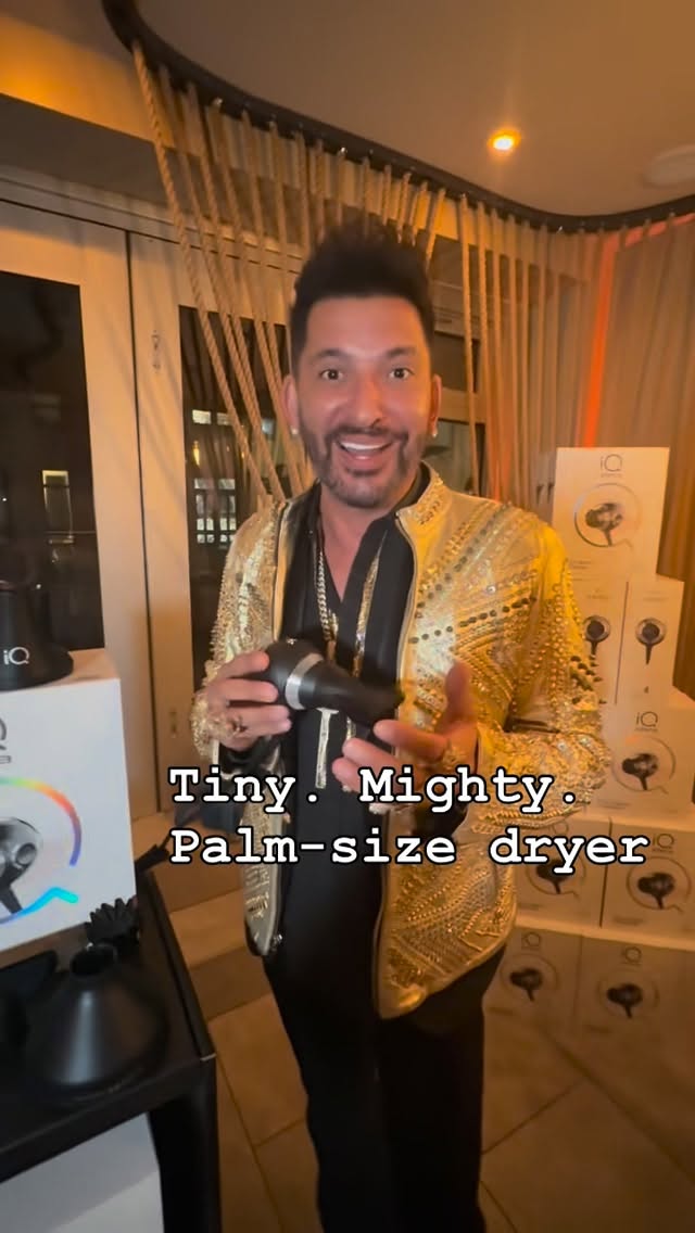 Instagram post by @martinocartier for MODERN SALON. Caption reads: Small dryer, BIG moment. 🤯 

The innovative NEW....