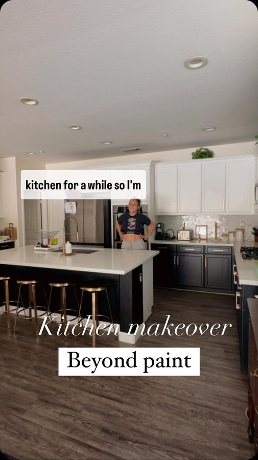 Instagram post by @gadouryrestoration for Beyond Paint. Caption reads: [...] my kitchen was so much easier with....
