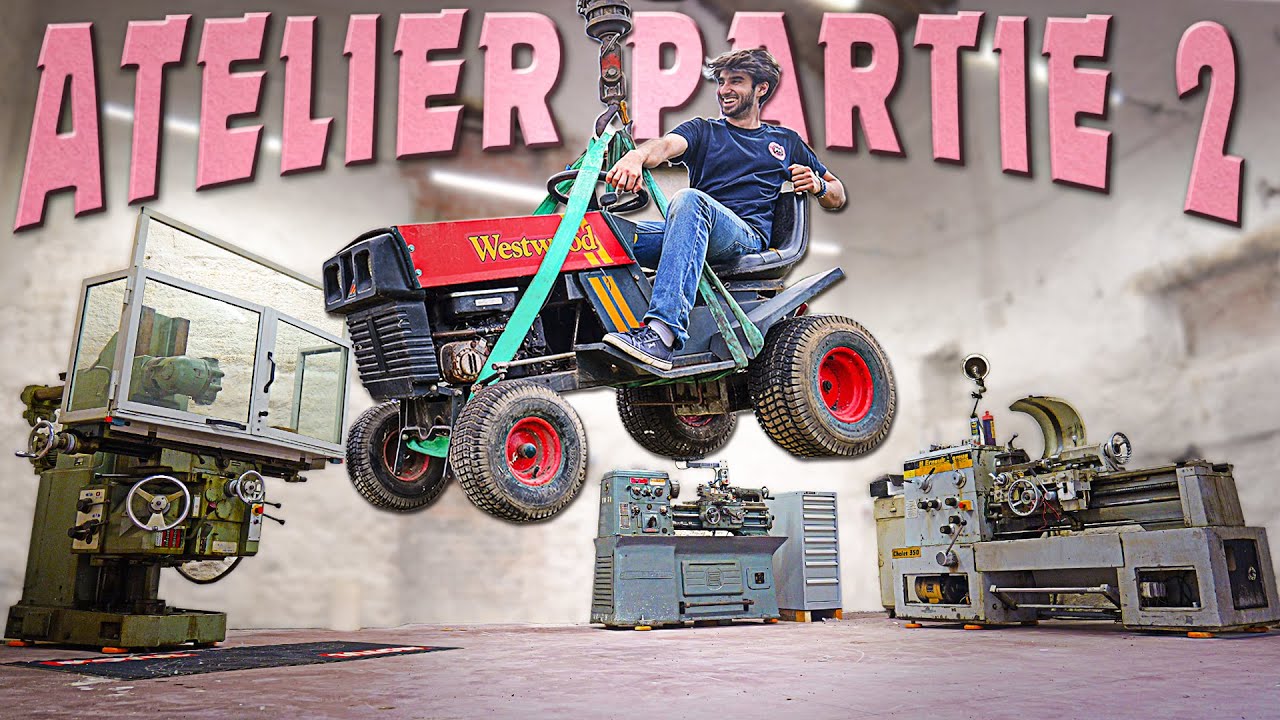 YouTube post by @UltimateMaking for VEVOR. Caption reads: De la terre battue à l'atelier de rêve : Partie 2.