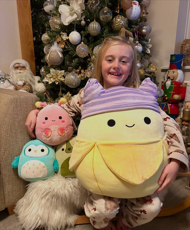 Instagram post by @the_flaherty_four for Jazwares. Caption reads: Ad Can you tell Willow’s buzzing with her new....