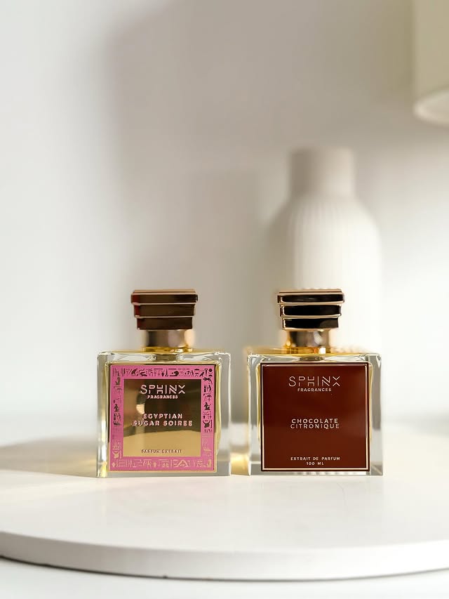 Instagram post by @elayiik for Sphinx Fragrances. Caption reads: [...] gourmand perfume. These two from....