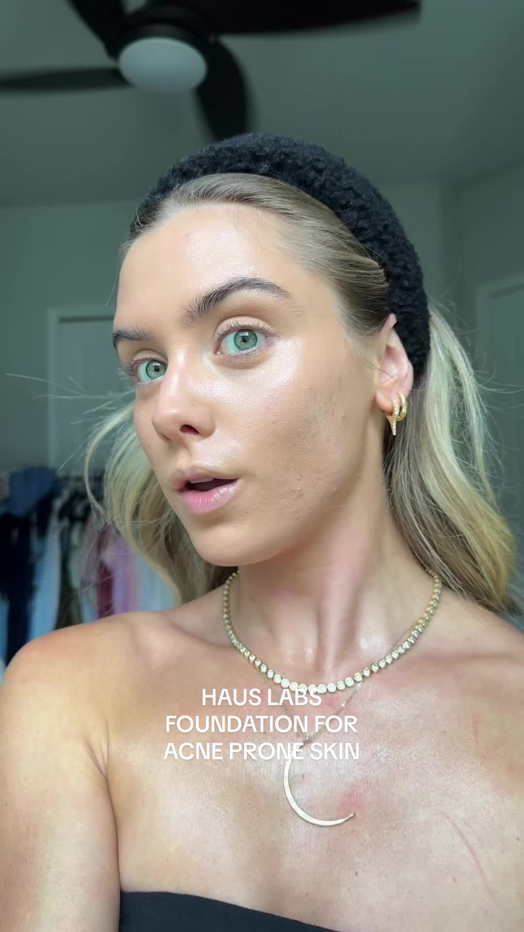 TikTok post by @sloanevosen for Haus Labs. Caption reads: [...] works for all skin types 👏 @Haus Labs by....