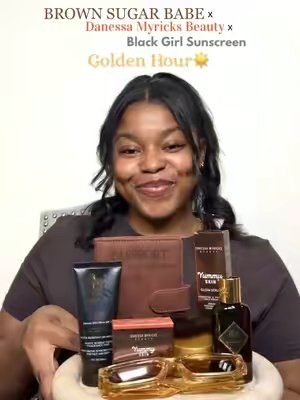 TikTok post by @aqua4me for Black Girl Sunscreen. Caption reads: [...] spoiled us and @Black Girl Sunscreen made....