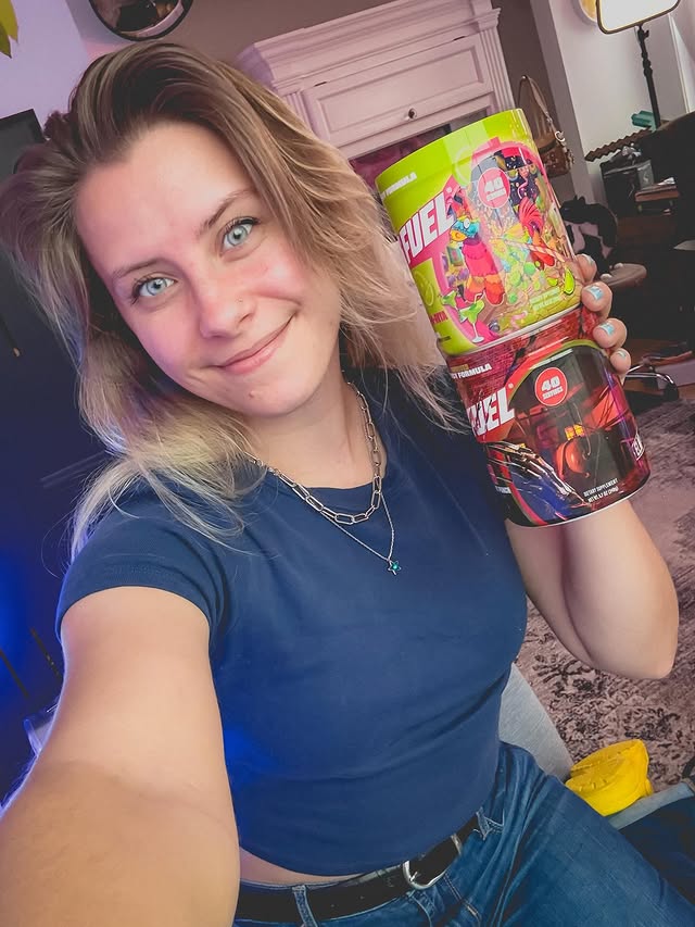 Instagram post by @noisybutters for G FUEL. Caption reads: [...] thrifted a piñata so to see a #GFUEL flavor....