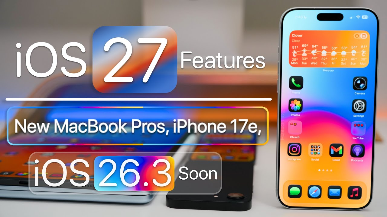 YouTube post by @zollotech for Howl. Caption reads: iOS 27 Features, New MacBooks, Ferrari, and iOS....