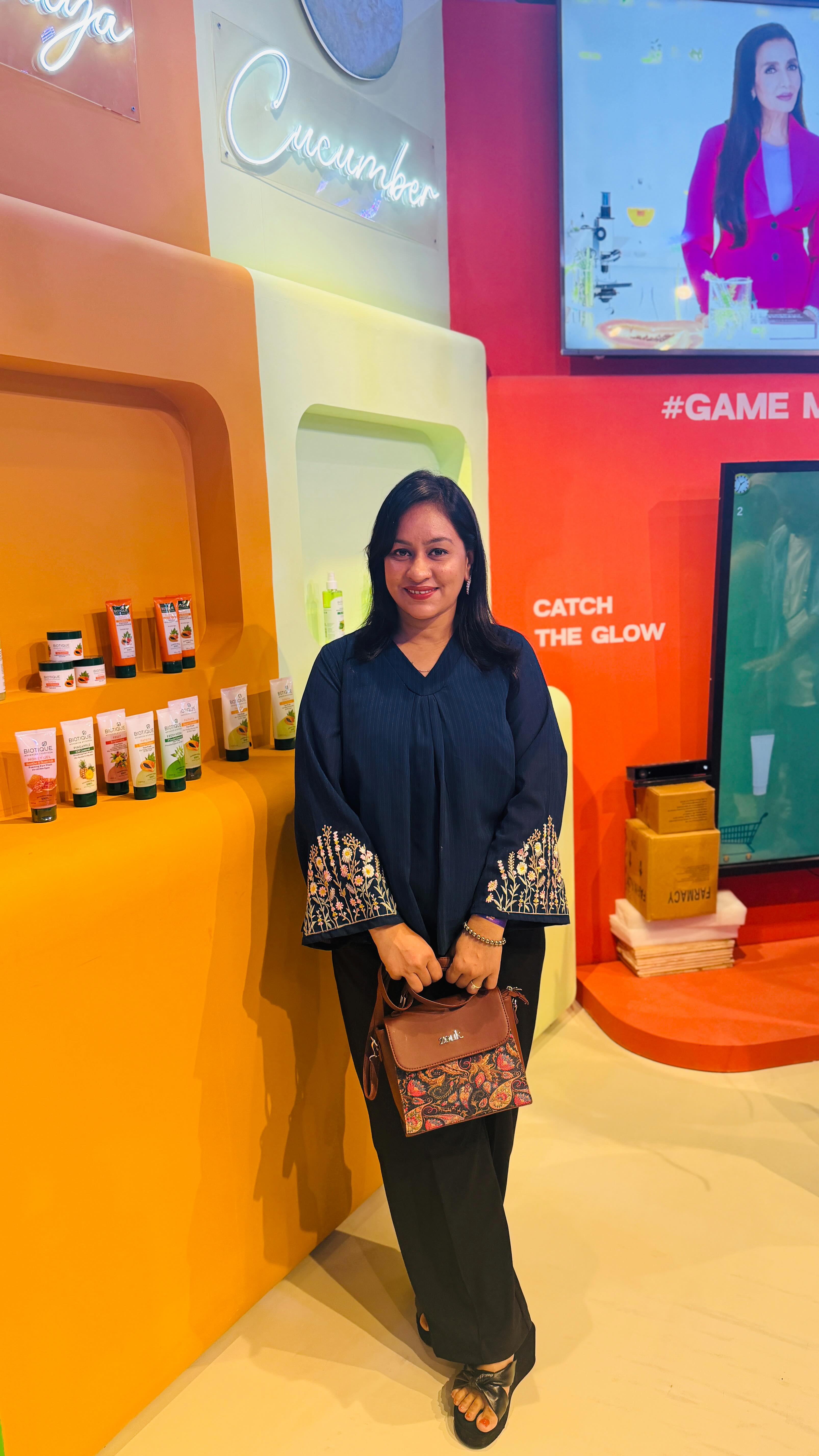 Instagram post by @sunita_creative_world for Biotique. Caption reads: [...] the FlipkartGlamUpevent2025 invitation....