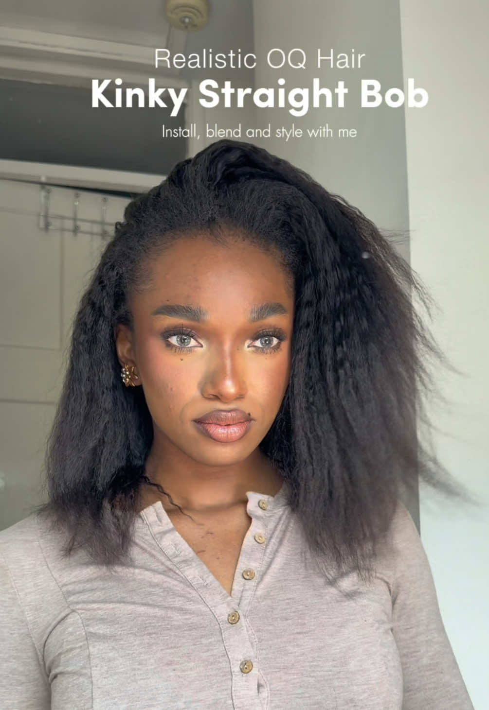 TikTok post by @mariamwene for OQ HAIR WIG. Caption reads: [...] Look no further 🤏🏾✨ wearing @OQHAIR @OQ....