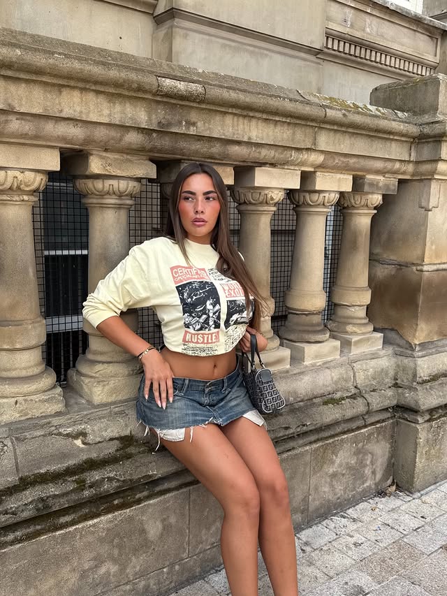Instagram post by @nicolemuraaa for boohooMAN. Caption reads: cheeky day out? (@boohoomanofficial use code....