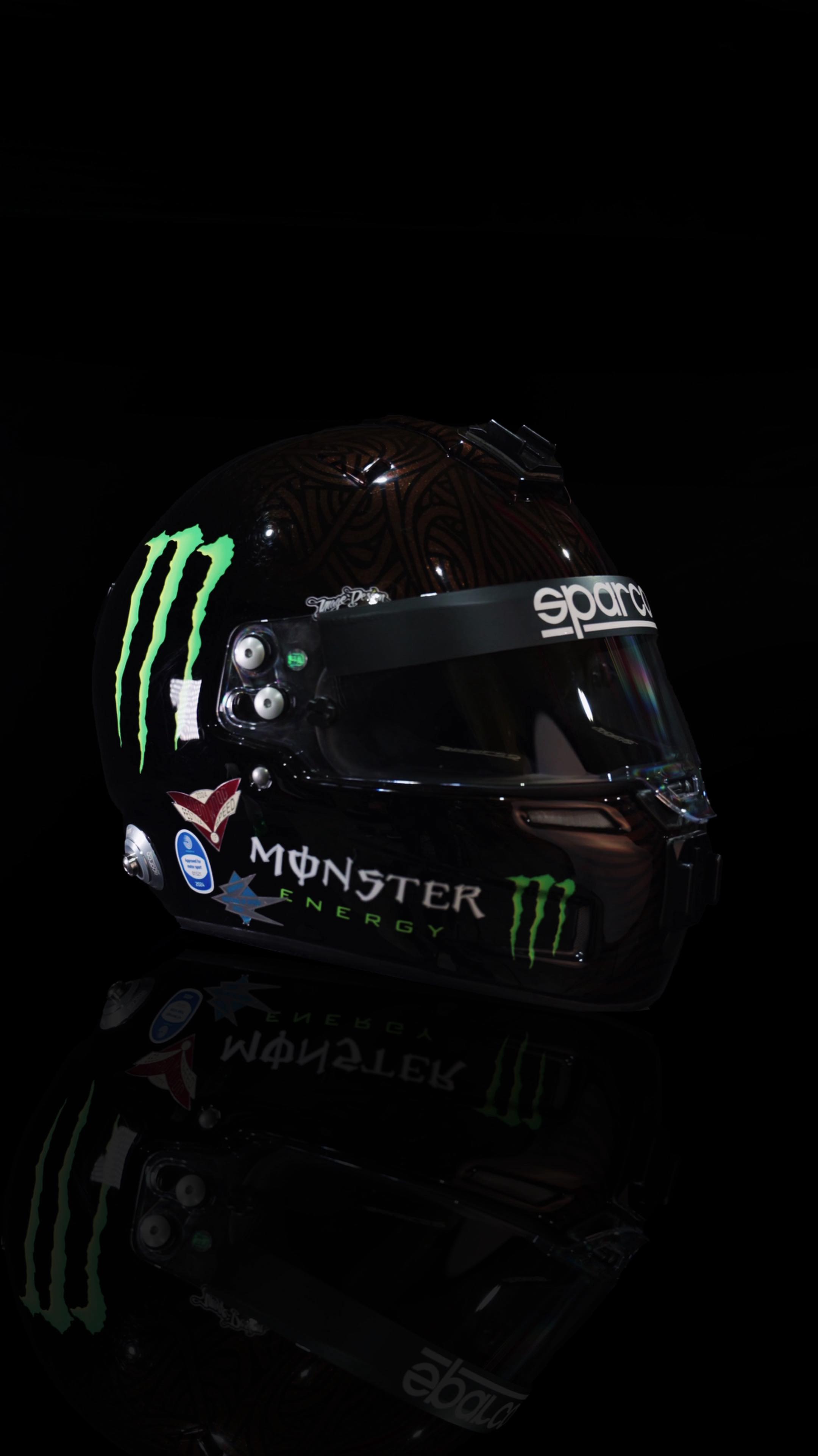 Instagram post by @sb13_shop for Sparco. Caption reads: [...] What’s Inside? The New @monsterenergy x....