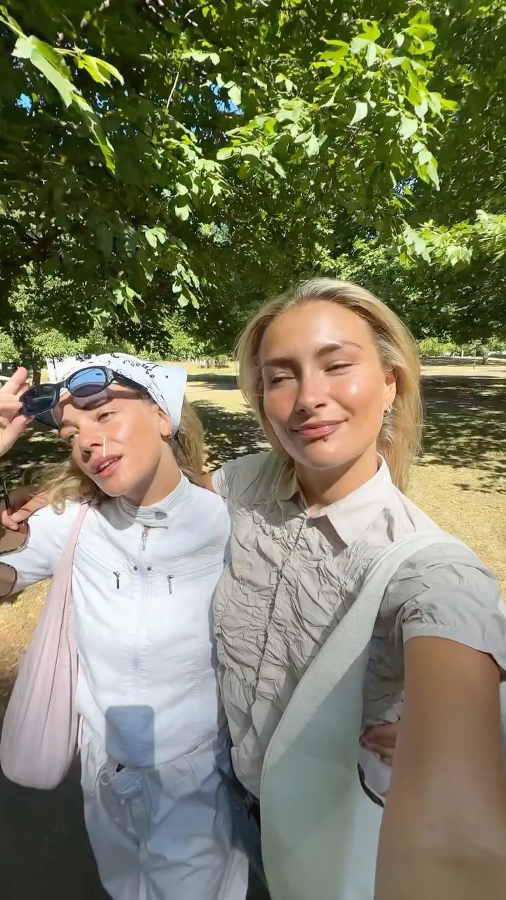 Instagram post by @millietulula for Peroni Nastro Azzurro. Caption reads: spend the day at @bsthydepark with me and....