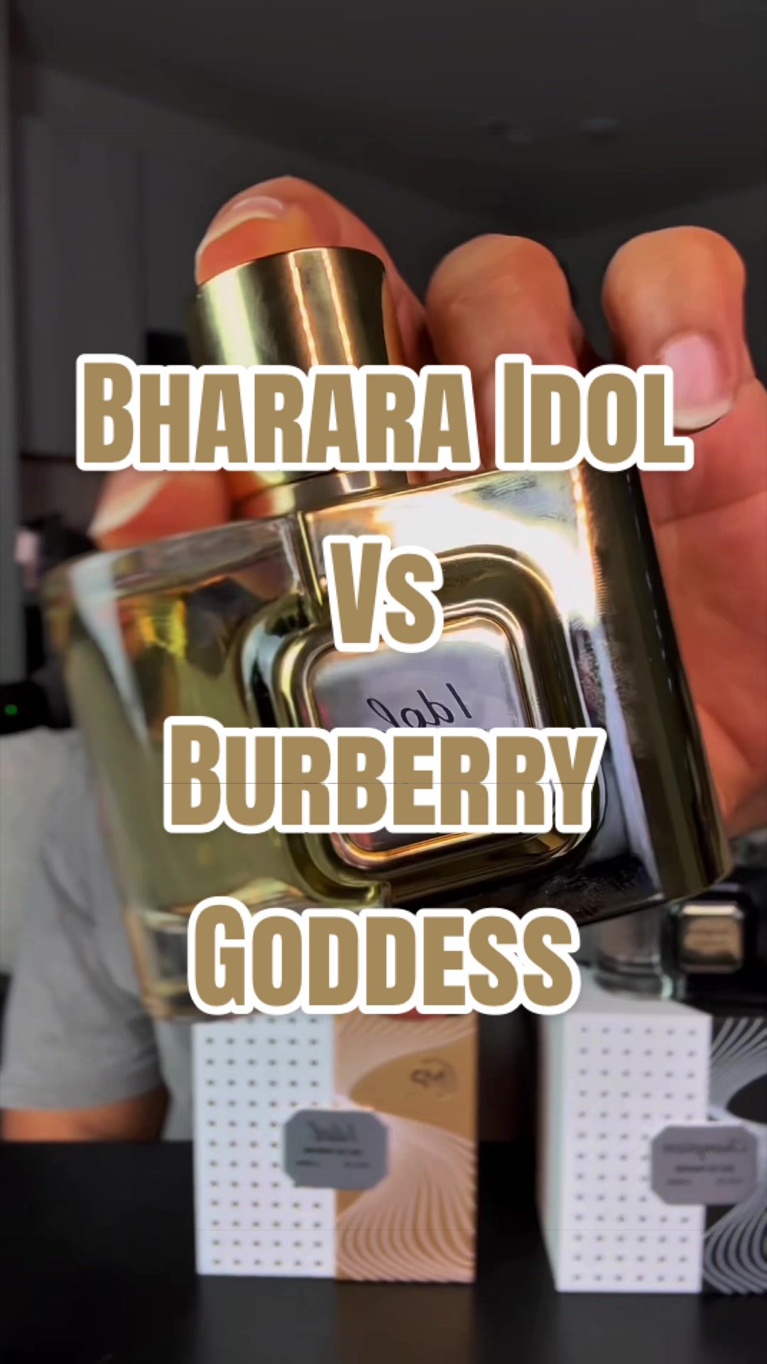 TikTok post by @thefunkyjunky24 for Bharara Beauty. Caption reads: [...] original. Burberry Goddess EDP vs. @Bharara....