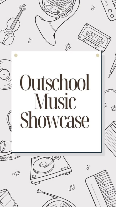 Instagram post by @htxeatswithzoe for Outschool. Caption reads: Outschool is hosting a Music Showcase for [...].