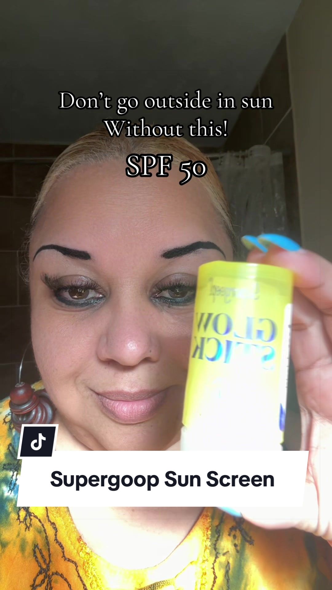 TikTok post by @nataliestreet73 for Supergoop. Caption reads: [...] Sun Block and protection!@Supergoop....