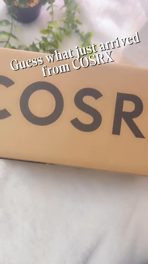 Instagram post by @thenyyaedit for COSRX. Caption reads: Ad / Werbung ✨
Just unboxed my latest skincare....