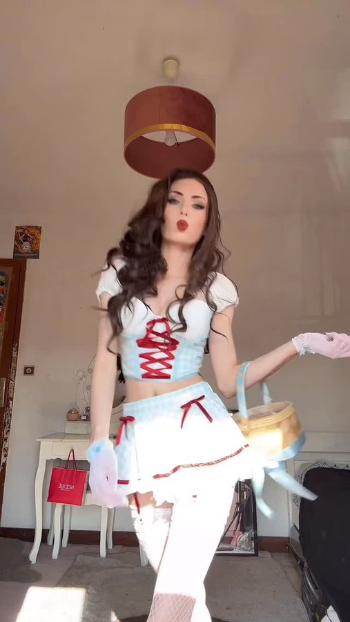 Instagram post by @clarawyy for Dolls Kill. Caption reads: costume sent to me by @dollskill ♥️ [...].