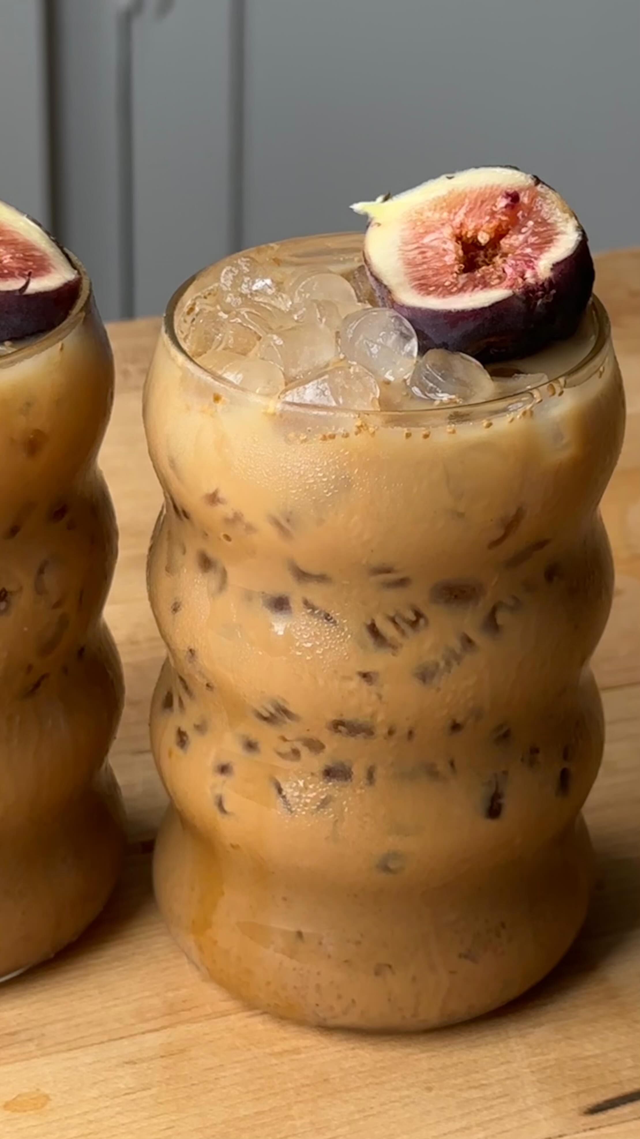 Instagram post by @olivianoceda for Nescafe. Caption reads: #NescafePartner I made a fig and vanilla iced....