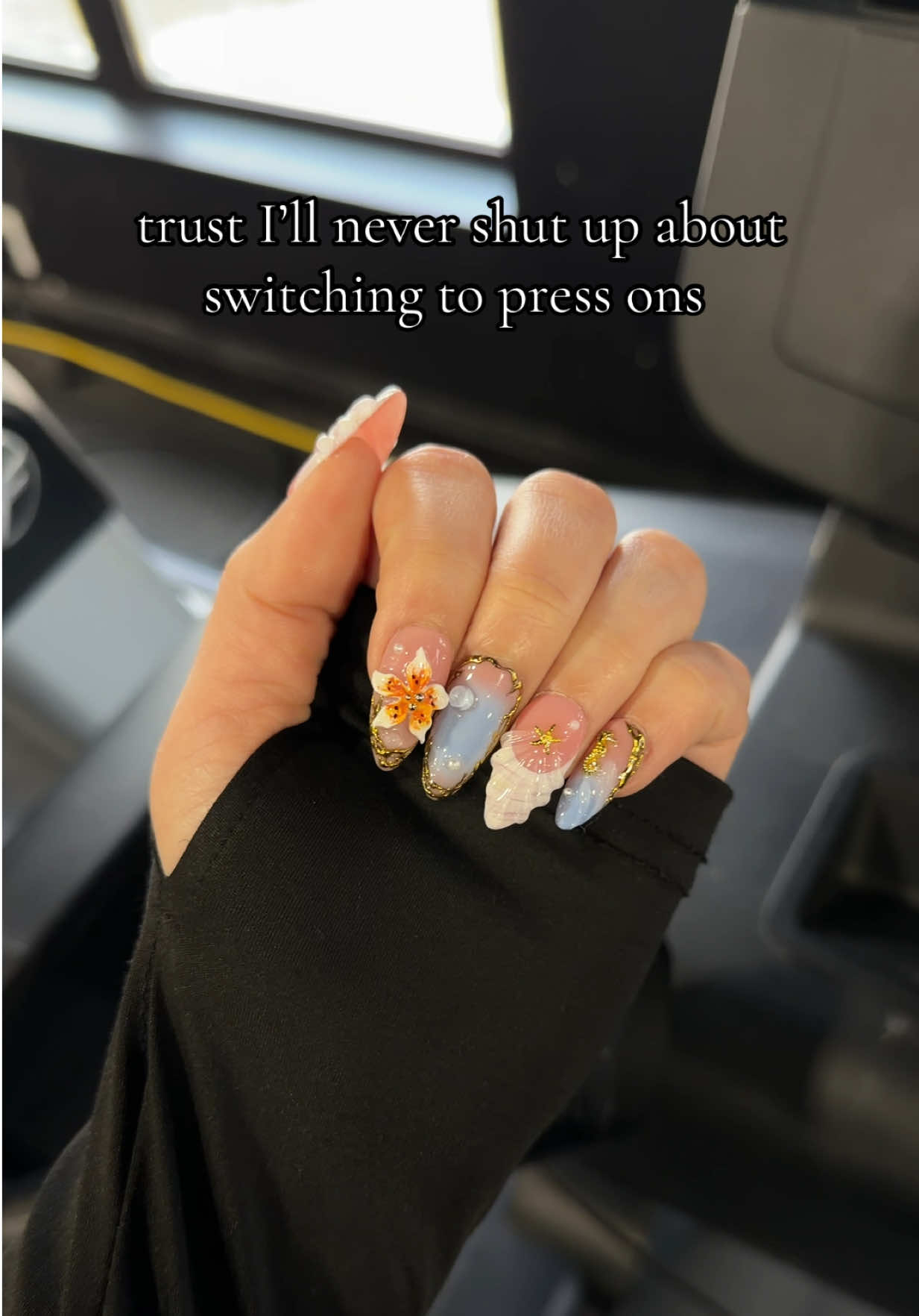 TikTok post by @valbaby555 for Nailphoria. Caption reads: [...] #newnails #boujieonabudget #nailinspo....