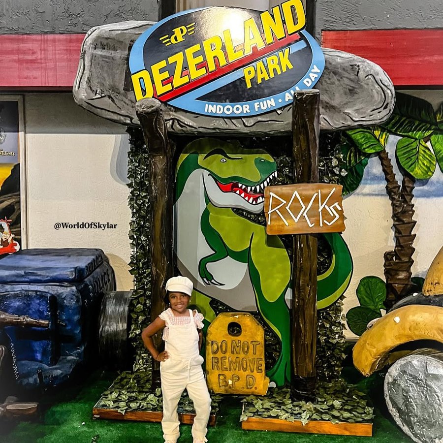 Instagram post by @worldofskylar for Dezerland Park Orlando. Caption reads: [...] indoor attraction??? Thank you....