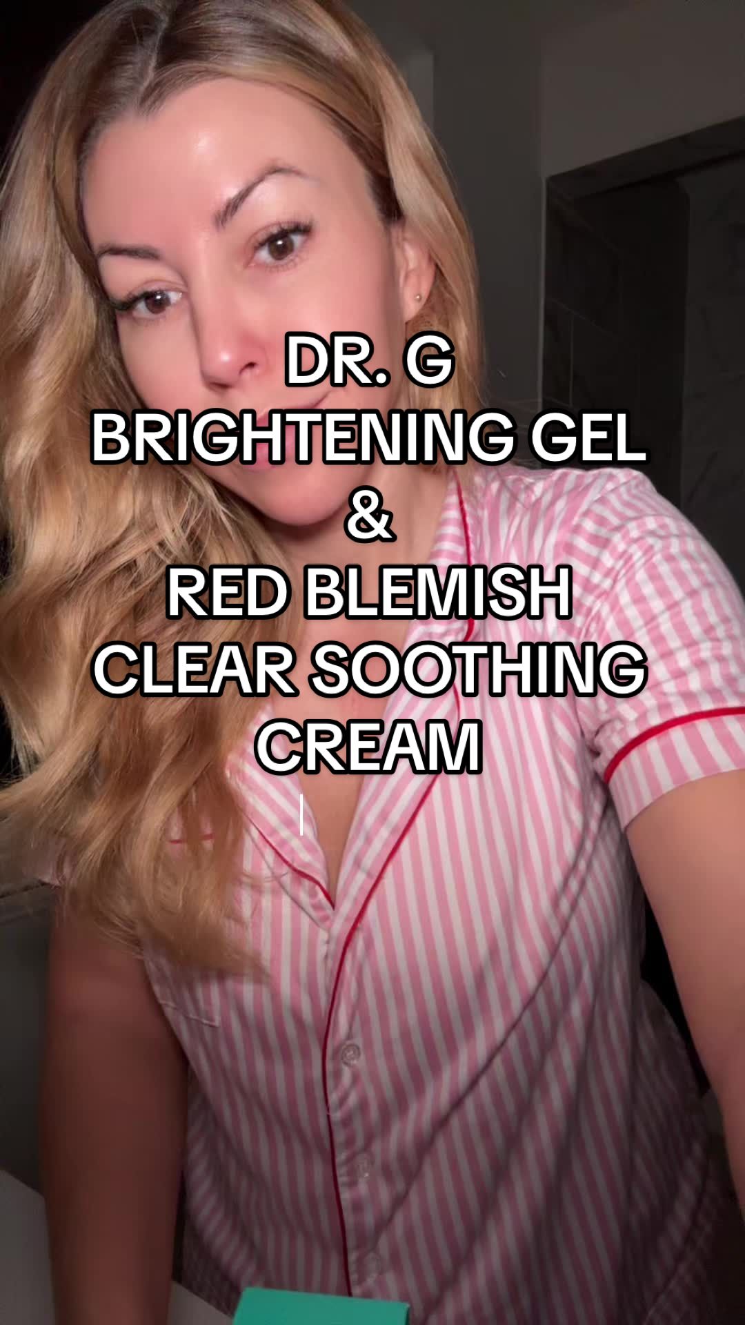 TikTok post by @brendaippolito for Dr.G. Caption reads: ✨ Clean • Calm • Glow Skin calming > skin covering....