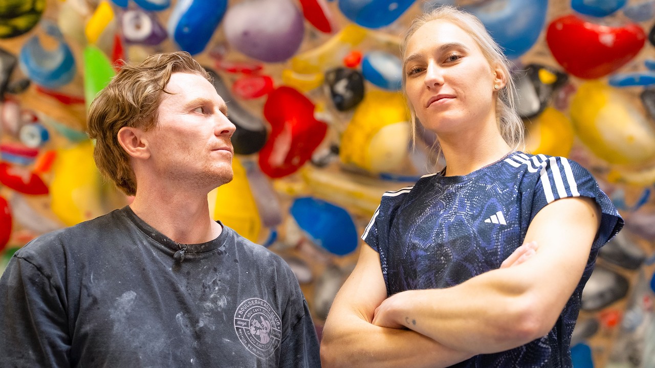 YouTube post by @magmidt for Epidemic Sound. Caption reads: I got DESTROYED by the Worlds Best Female Climber....