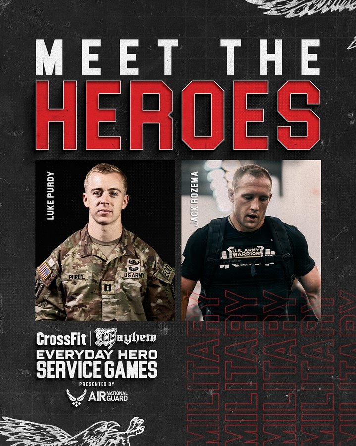 Instagram post by @usarmywarriorfit for CrossFit. Caption reads: Meet the Heroes Series: The Military....