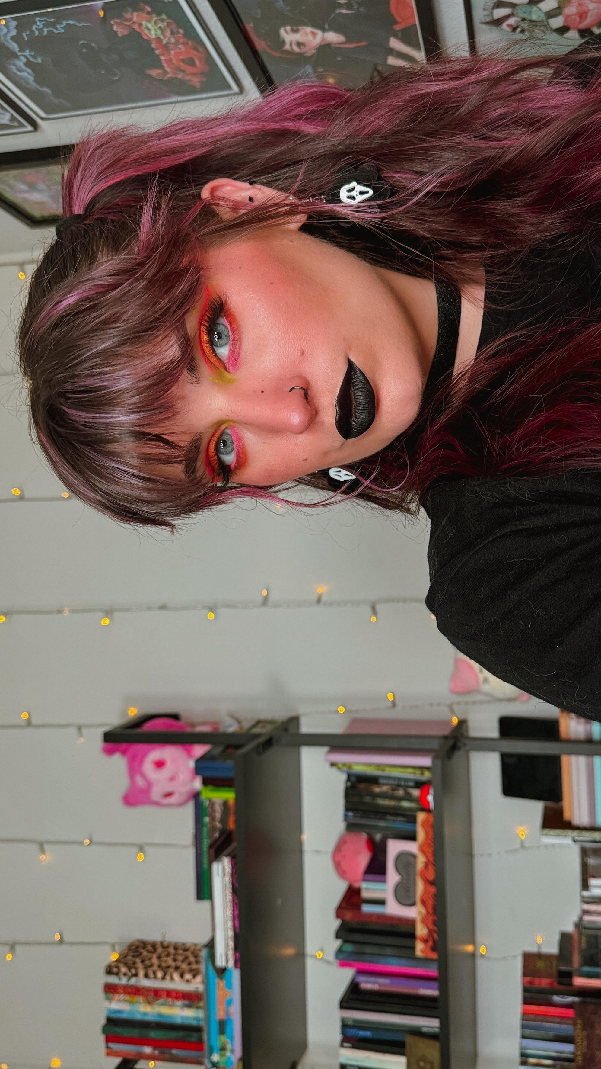 Instagram post by @battybean_ for Lysbeauty. Caption reads: 🩷🧡💚

✖️FACE✖️
@milkmakeup hydrogrip....