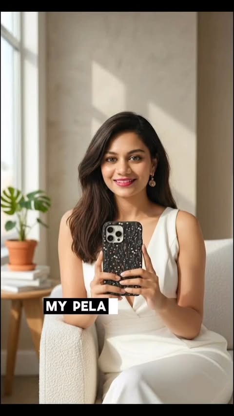Instagram post by @babi_deep for Pela Case. Caption reads: [...] phone. Protect the planet. 🌍 This Pela case....