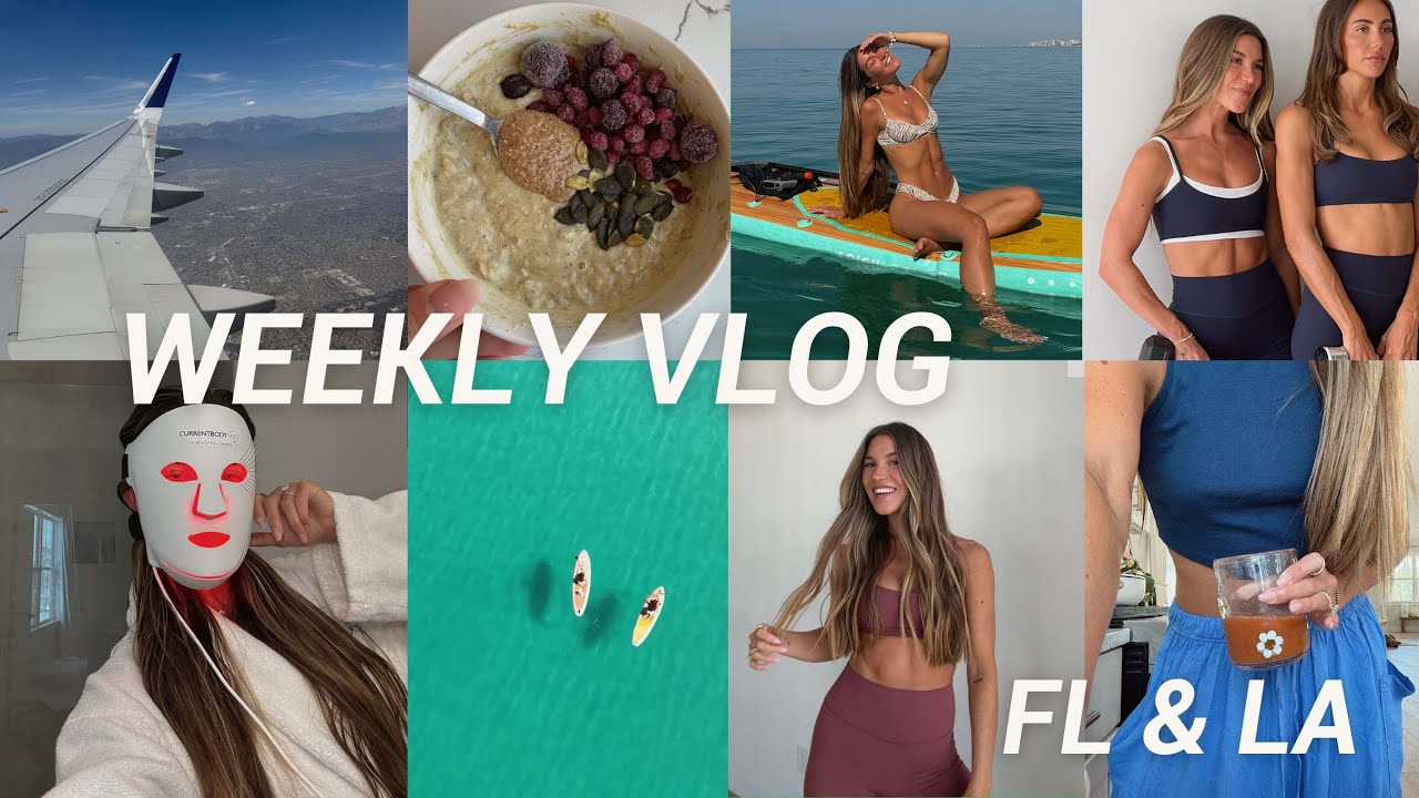 YouTube post by @brynleyjoyner for Honey Swim. Caption reads: weekly vlog: paddle board days, FORM work trip,....