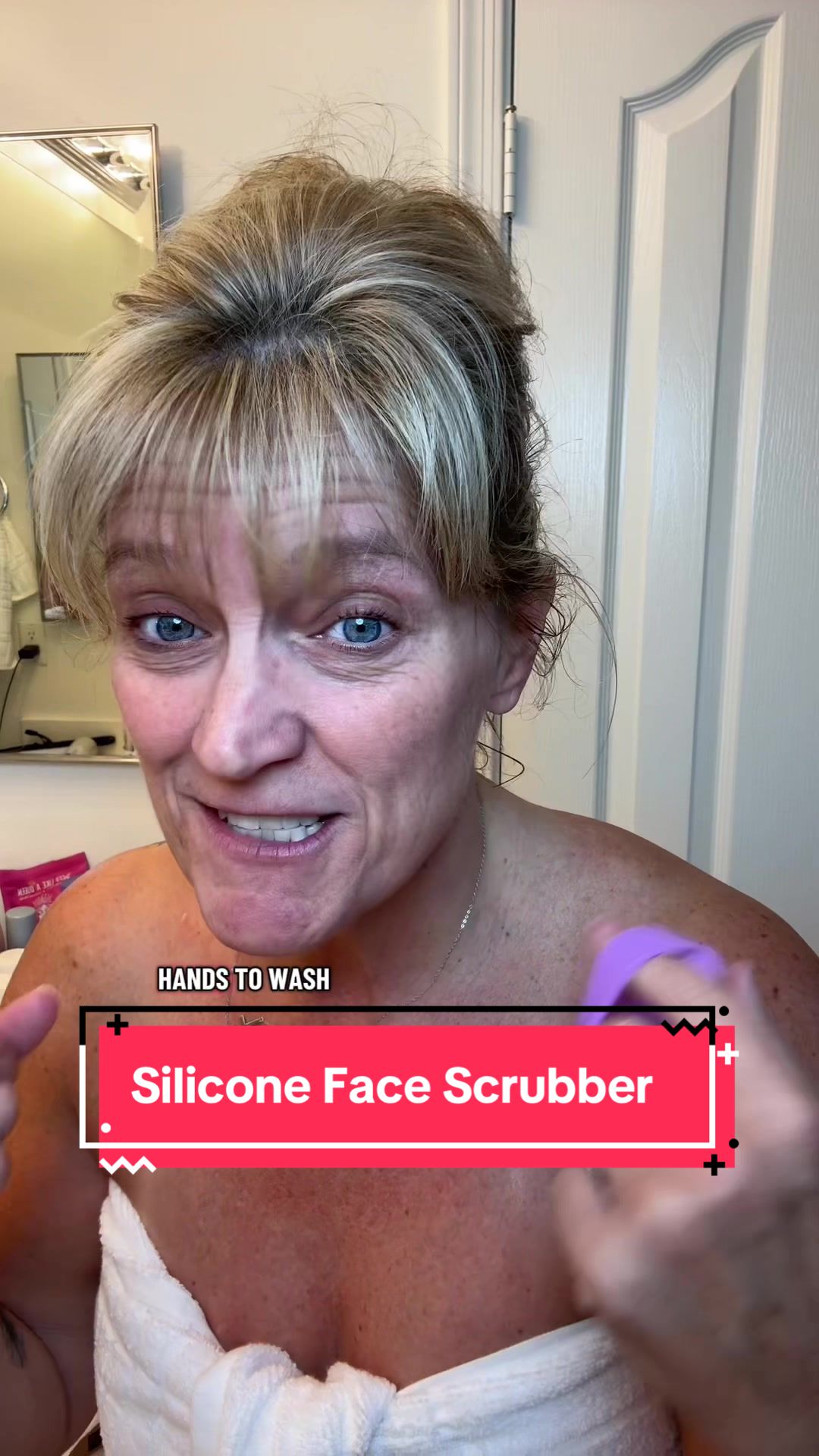TikTok post by @littlemisssallyalice for Sud Scrub. Caption reads: [...] your skin glowing! #skincar #exfoliate....