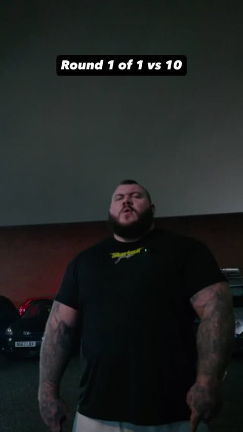 Instagram post by @bigboybake for MyProtein. Caption reads: 1 vs 10 ROUND 1. @myprotein @foundrygymsuk ‘BBB’.