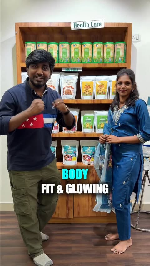 Instagram post by @sammjlifestyle for Lakshmikrishna Naturals. Caption reads: Intha year ungloda body eh fit and glowing eh......