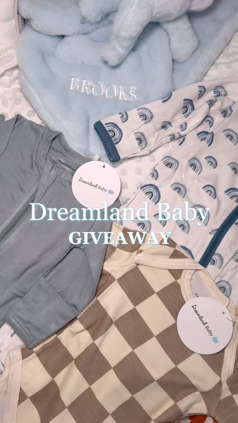 Instagram post by @theblondefoodgod for Dreamland Baby. Caption reads: DREAMLAND BABY GIVEAWAY⚡️🤍 How cute are Brooks’....