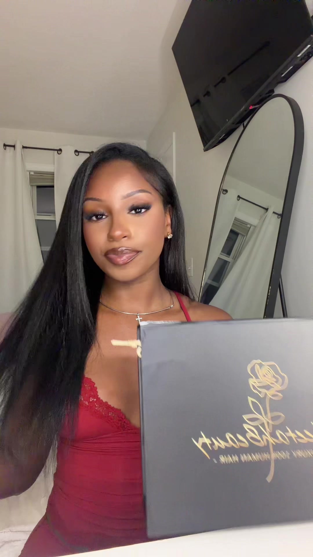 TikTok post by @xox.lacey for Cheetah Beauty Hair Shop. Caption reads: @Cheetah Beauty Hair Shop.