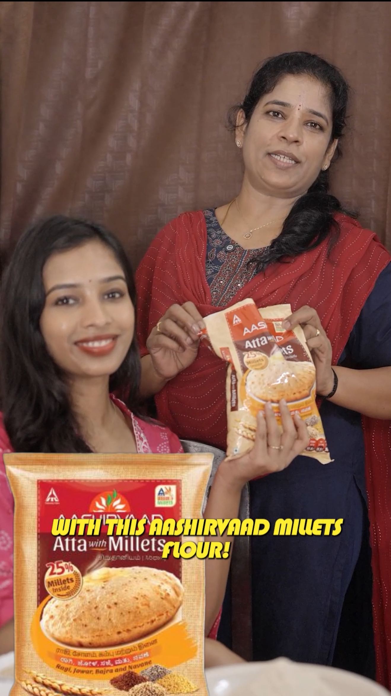 Instagram post by @dr.jananisubburaj for Aashirvaad. Caption reads: Regular wheat chapatis might be soft, but are they....