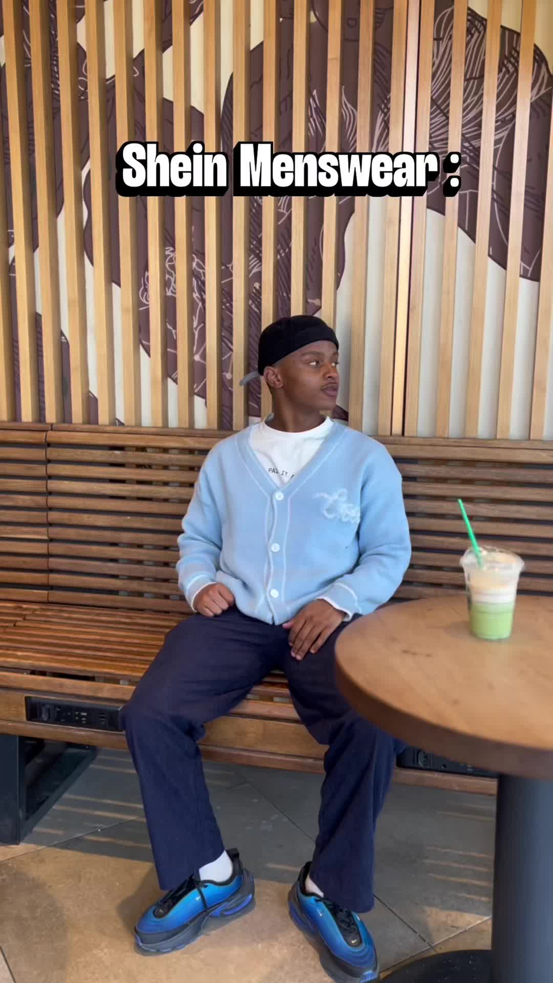 TikTok post by @officialkhayalethuxaba for SHEIN MEN. Caption reads: [...] menswear in SHEIN! 🔥 @SHEIN @SHEIN ZA....