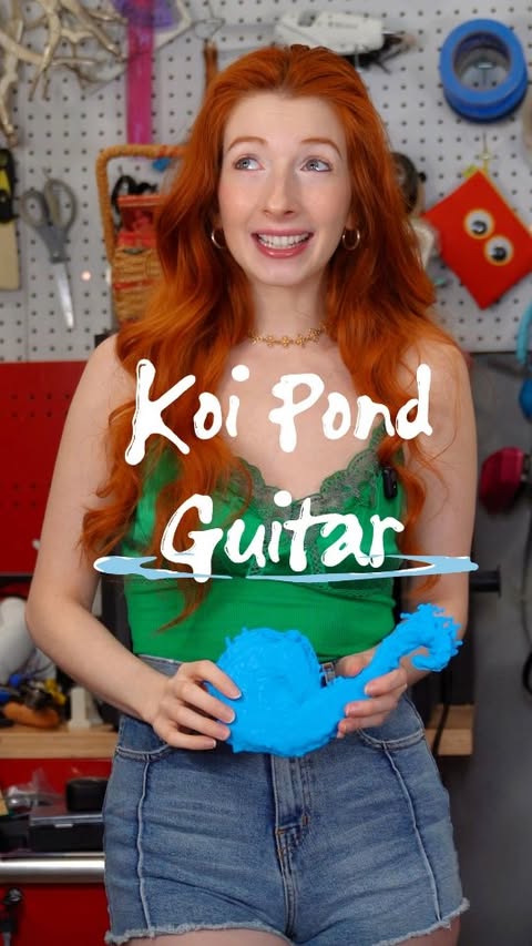 Instagram post by @evettesniche for Flashforge. Caption reads: [...] Pond guitar build. Thanks so much to....