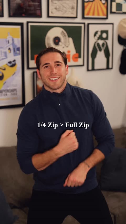 Instagram post by @paulrabic for Flag & Anthem. Caption reads: Some brands are now hopping on the 1/4 zip trend…....