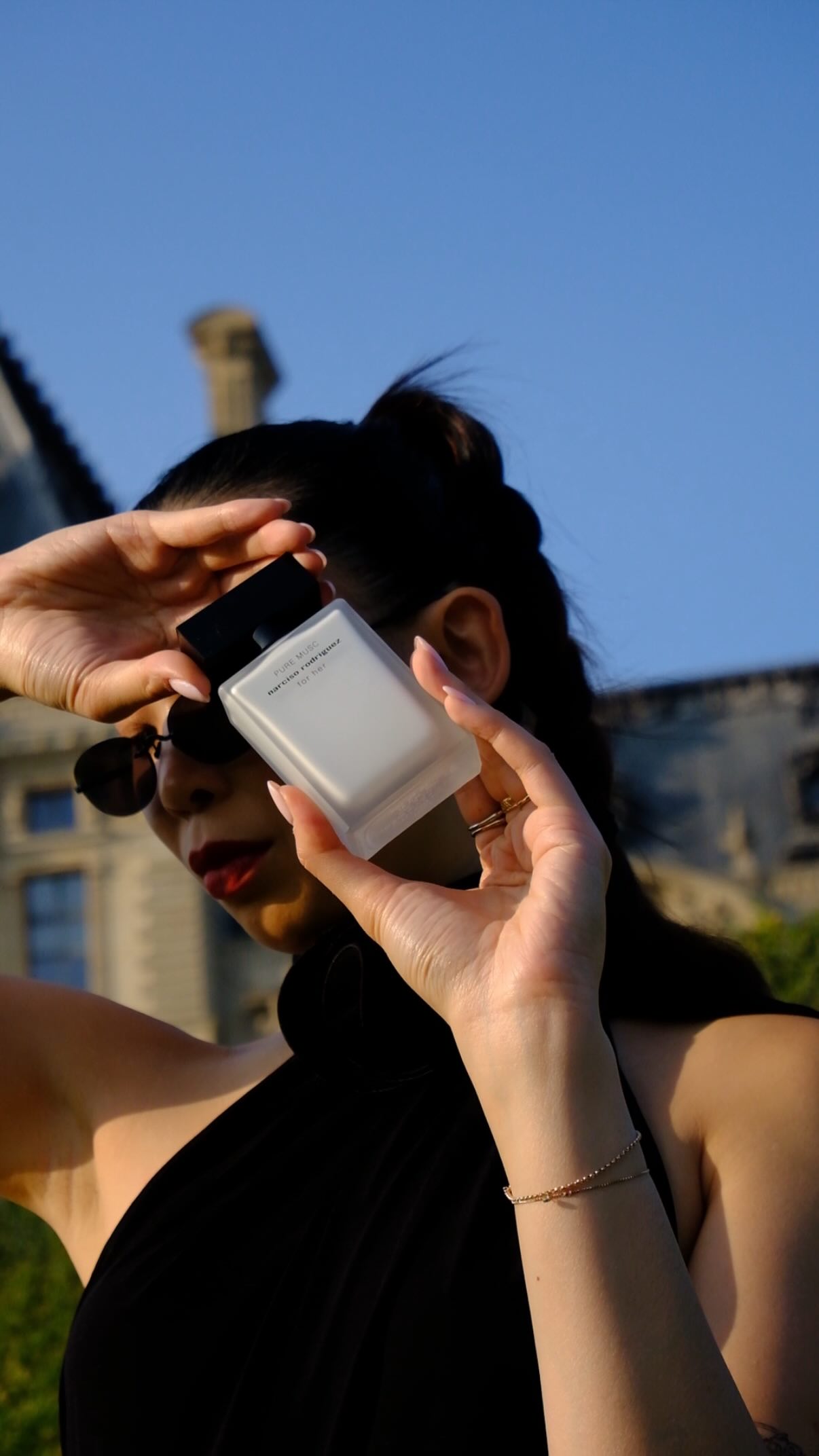 Instagram post by @wenyiteong for narciso rodriguez. Caption reads: the wedding dress shopping journey has officially....