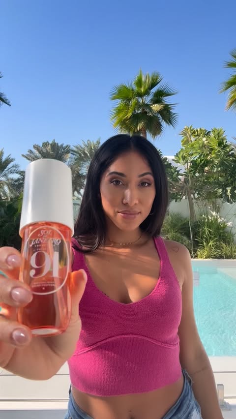 Instagram post by @briannafade for Sol de Janeiro. Caption reads: Dewy everywhere, not just the face.@soldejaneiro....