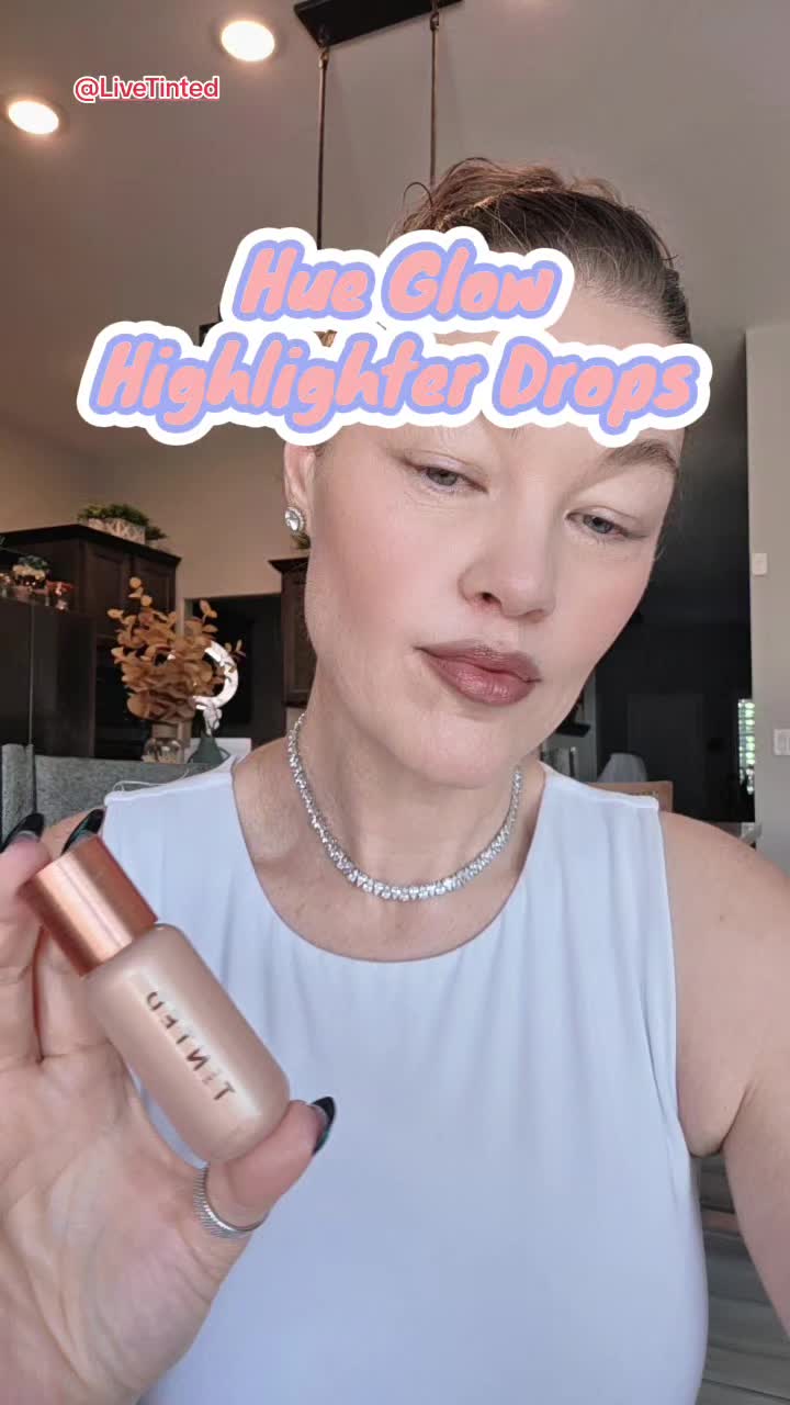 TikTok post by @nikkireviewseverything for LIVE TINTED. Caption reads: #makeup #highlighter #glowyskin.