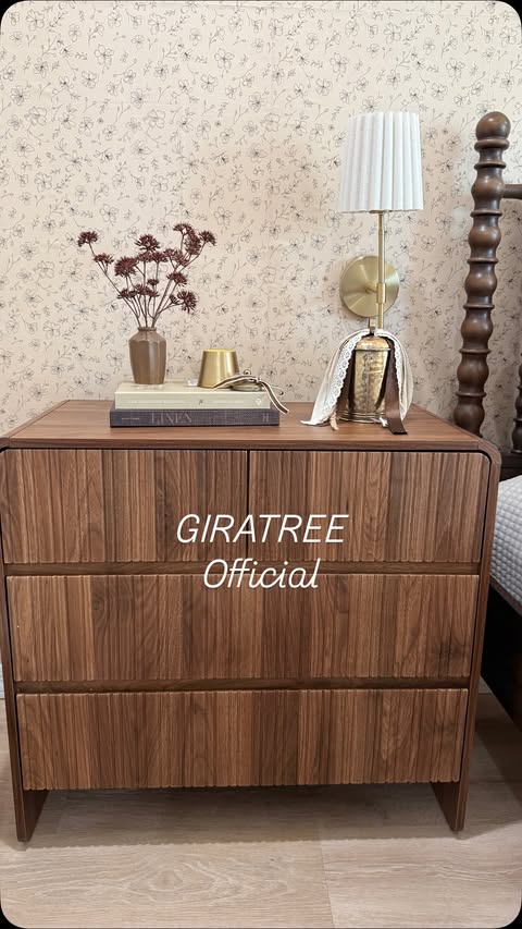 Instagram post by @ourhomeinarizona for Giratree. Caption reads: [...] obssessed with my new nightstand from....