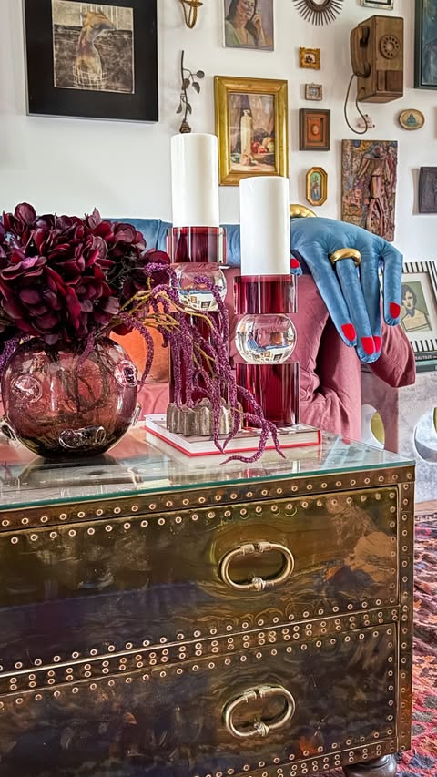 Instagram post by @candycoloredhome for Z Gallerie. Caption reads: [...] their own that were gifted to me by....